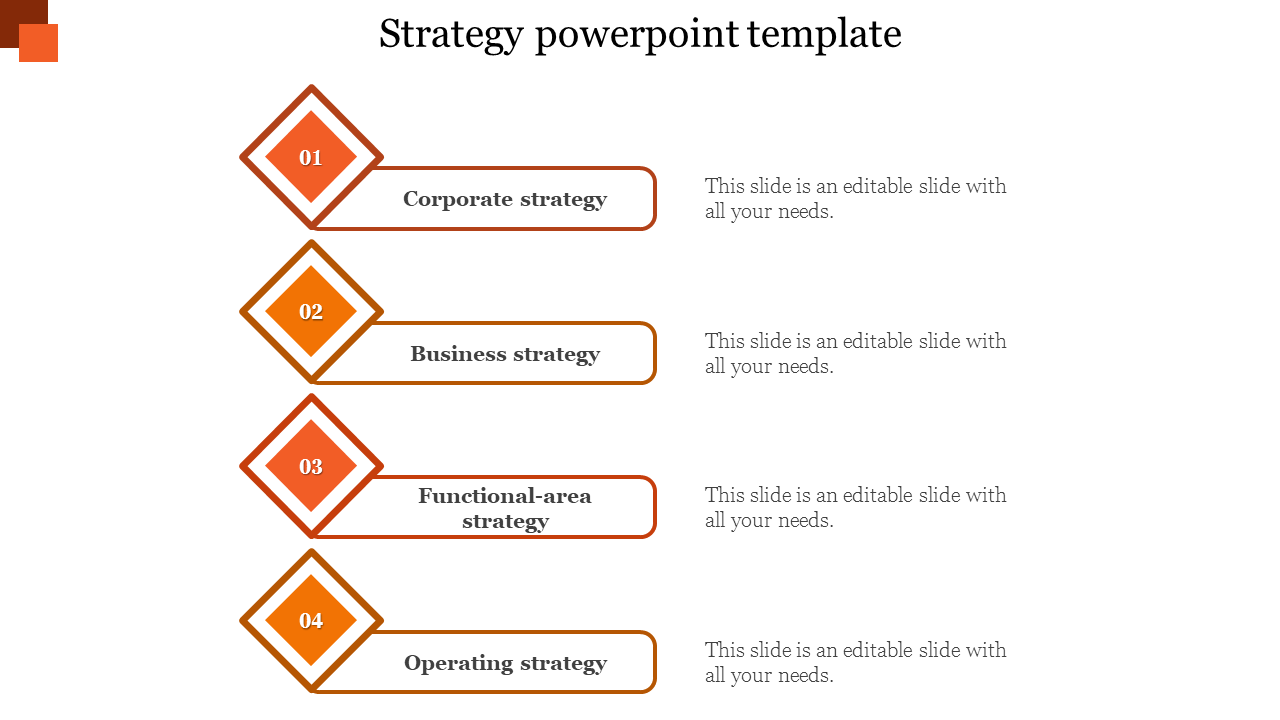 strategy powerpoint template-Orange